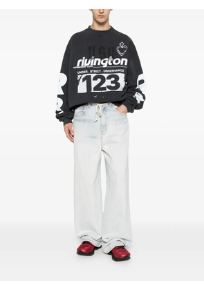 RIVINGTON ROI REBIS graphic-print logo-sleeve sweatshirt - Black