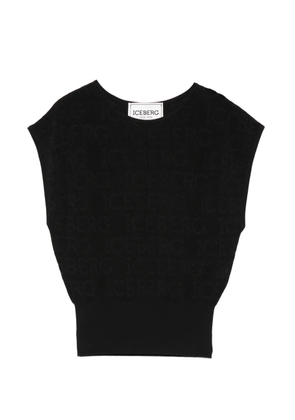 Iceberg logo-pattern vest - Black