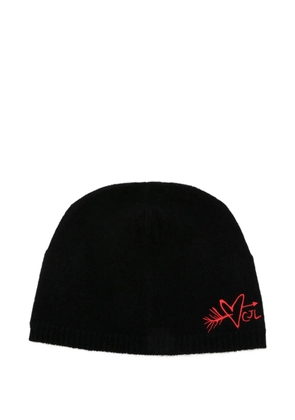 Charles Jeffrey Loverboy embroidered beanie hat - Black