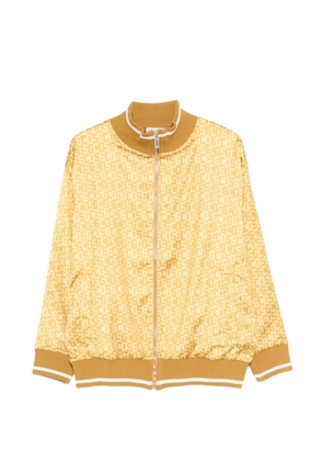 GCDS logo-print zip-fastening bomber jacket - Yellow