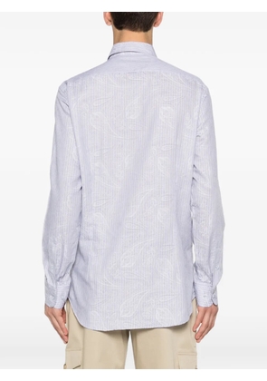 ETRO paisley-print striped shirt - Blue