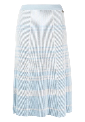 Elisabetta Franchi striped ribbed midi skirt - Blue