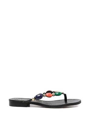Pedro Miralles bead-embellished thong sandals - Black