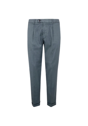 michael coal pleated linen trousers - Blue
