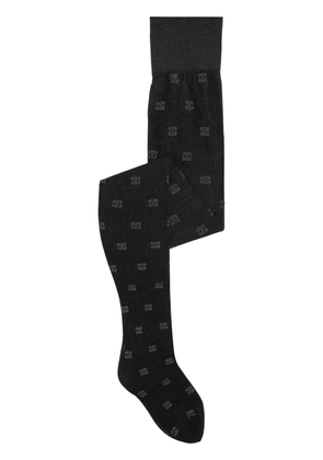 GANNI embroidered-logo socks - Black