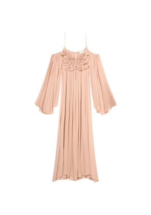 Blumarine ruffled-detail maxi dress - Neutrals