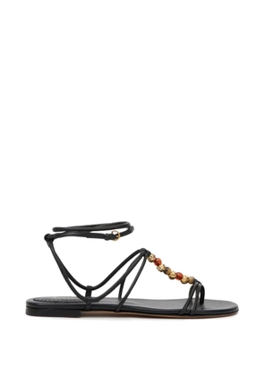 ISABEL MARANT Yctoria beaded-strap leather sandals - Black