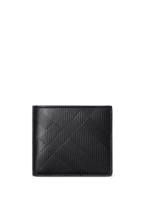 Burberry embossed-check leather wallet - Black