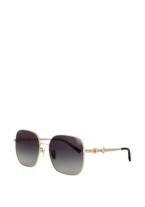 Gucci Eyewear Horsebit square-frame sunglasses - Gold