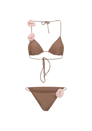 La Reveche floral-appliqué bikini - Neutrals