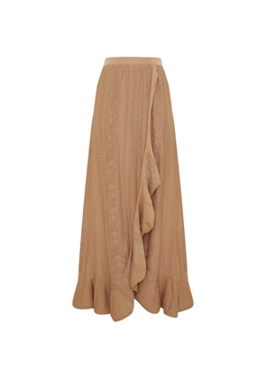 ZIMMERMANN Aster pointelle-knit skirt - Neutrals