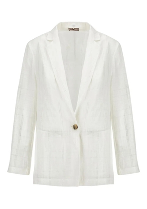 Herno single-button linen blazer - White