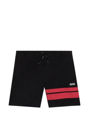 GCDS striped swim shorts - Black