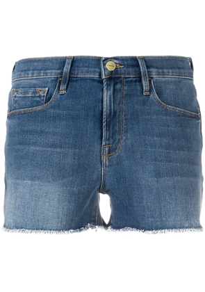 FRAME unfinished hem denim shorts - Blue