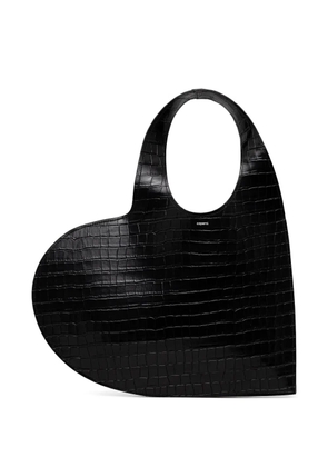 Coperni crocodile-effect heart tote bag - Black