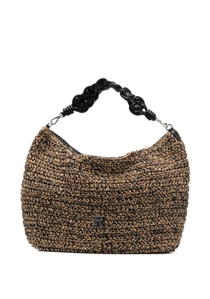 ERMANNO FIRENZE Anika braided-handle shoulder bag - Neutrals