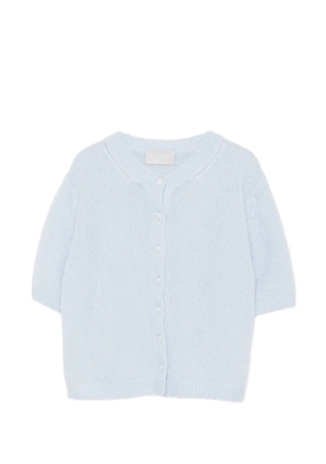 Hemisphere buttoned short-sleeves cardigan - Blue