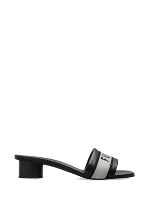 Furla logo-print leather sandals - Black