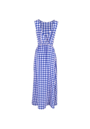 Diane Von Furstenberg Vintage check-print sleeveless maxi dress - Blue