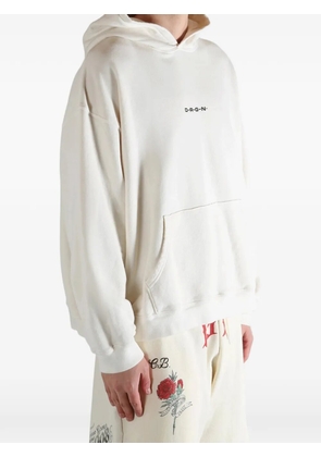 D-R-G-N YOTH logo-print hoodie - White