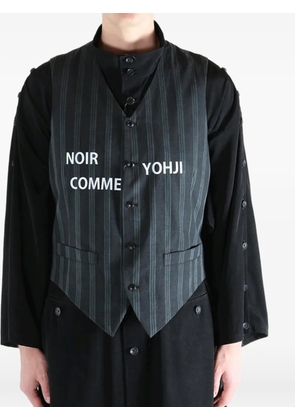 Yohji Yamamoto pinstripe cotton waistcoat - Black