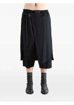 Yohji Yamamoto layered d-ring trousers - Black