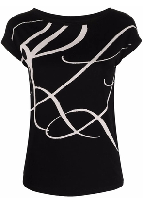 Lauren Ralph Lauren oversized logo print top - Black