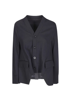 sacai wool-suiting cardigan - Blue
