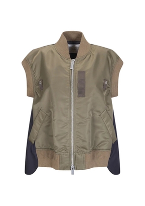 sacai zip waistcoat - Green