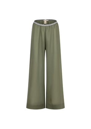 PARAMIDONNA Tessa logo-waistband beach trousers - Green