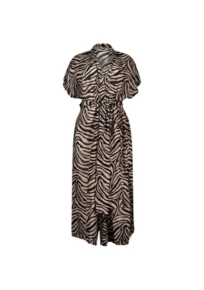 PARAMIDONNA Aria zebra-print beach dress - Neutrals