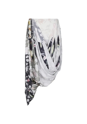 Maison Margiela midi floral-print draped skirt - Neutrals