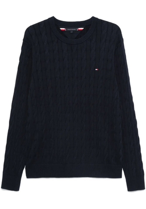 Tommy Hilfiger cable-knit crew-neck sweater - Blue