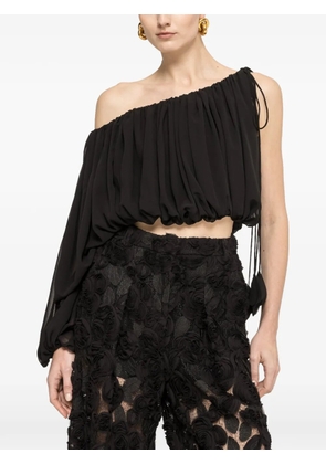 NISSA asymmetrical chiffon top - Black
