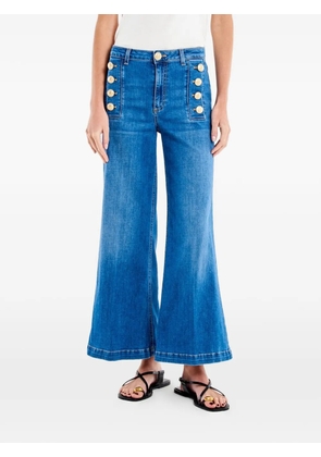 VICOLO button-embellished high-waisted denim jeans - Blue