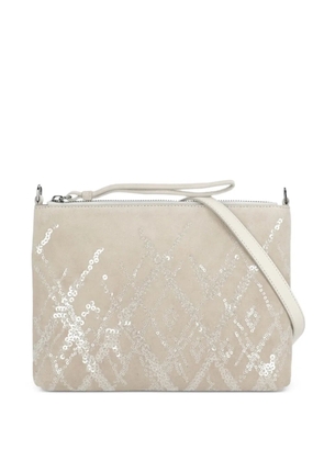 PANICALE sequin-embellished crossbody bag - Neutrals