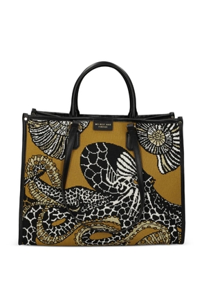 MY BEST BAG big Atena Sea Creatures print tote bag - Black