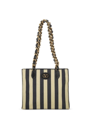 Valentino Garavani striped chain tote bag - Black