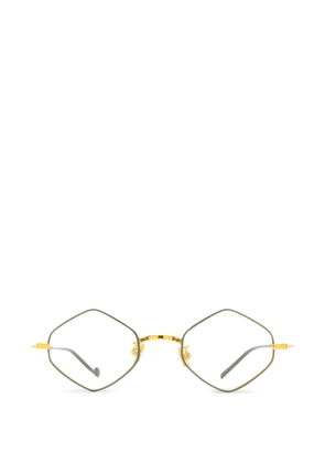 Eyepetizer Leopard geometric-frame glasses - Green