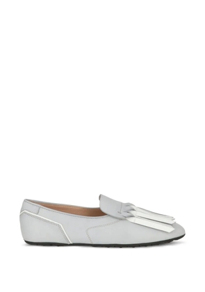Tod's tassel leather loafers - Grey