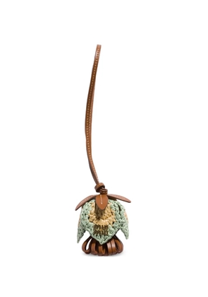 Miu Miu leather and raffia-effect yarn trick - Brown