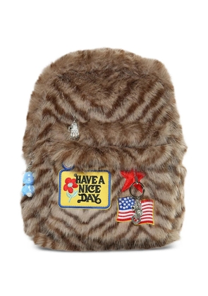 FNK STUDIOS logo-patch backpack - Brown