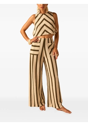 JBQ striped palazzo pants - Neutrals