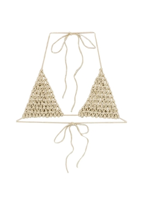 Isa Boulder macramé triangle bikini top - Neutrals