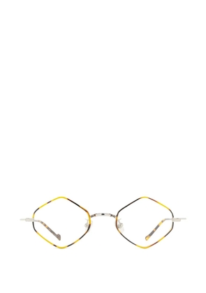 Eyepetizer Leopard geometric-frame glasses - Brown