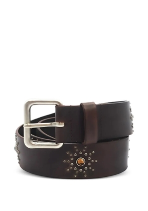Htc Los Angeles studded leather belt - Brown