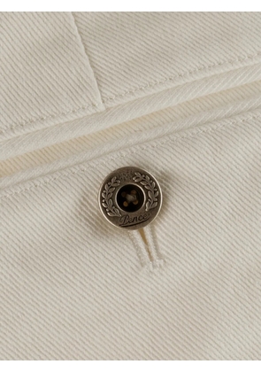 Pence button-fastening pleated trousers - White