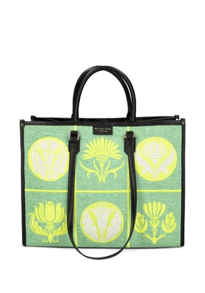 MY BEST BAG embroidered-pattern tote bag - Green