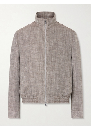Brunello Cucinelli - Herringbone Bomber Jacket - Men - Brown - IT 46