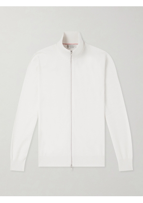 Brunello Cucinelli - Cashmere Zip-Up Sweater - Men - Neutrals - IT 44